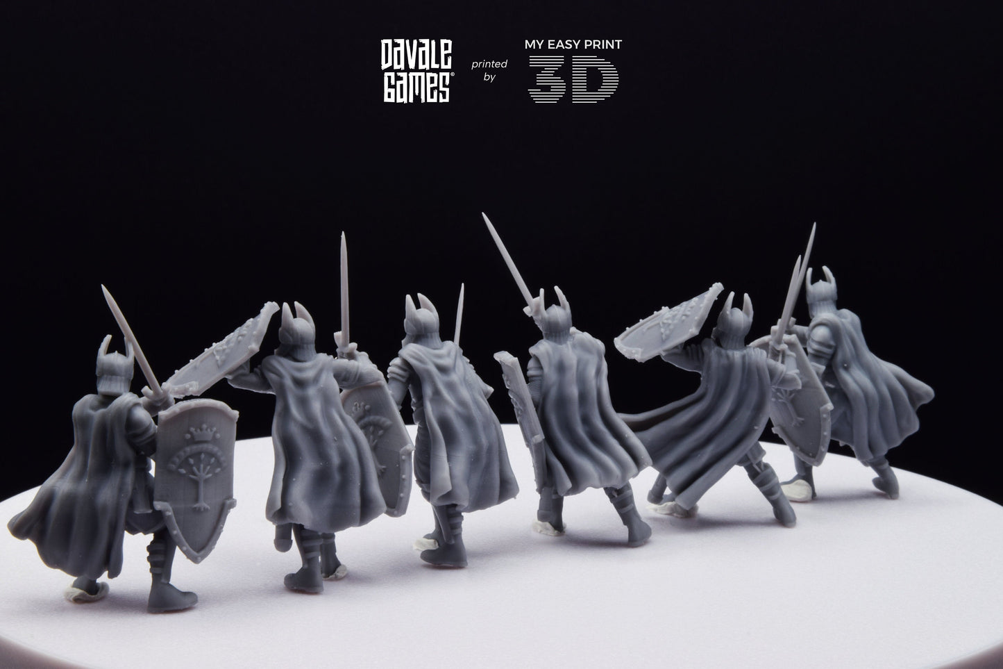 Old High Human Warriors Swordmen - Davale Games - 3D Printed with high quality resin for LOTR/D&D games