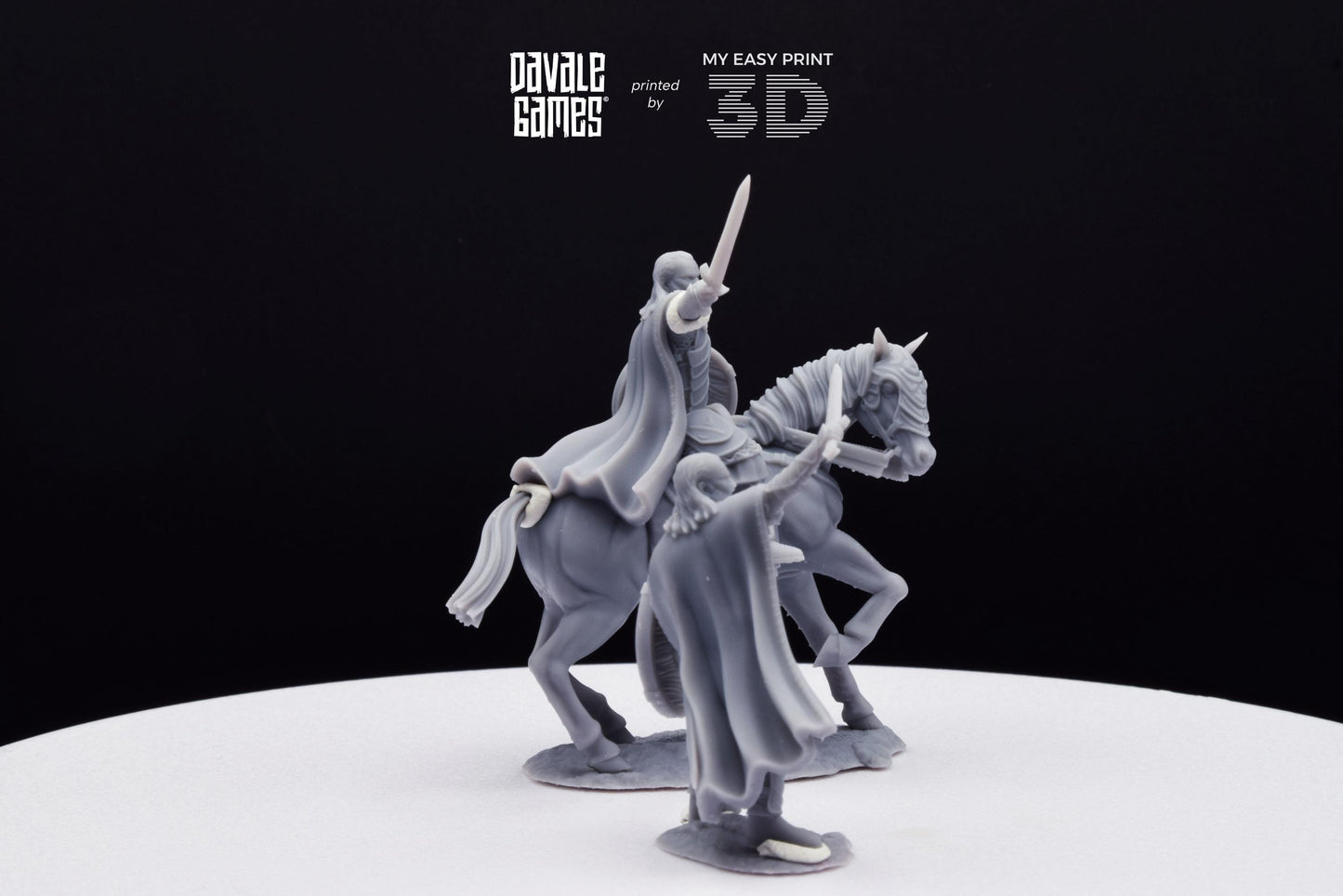 West Humans King - Foot and Mounted - Davale Games - 3D Printed with high quality resin for LOTR/D&D games