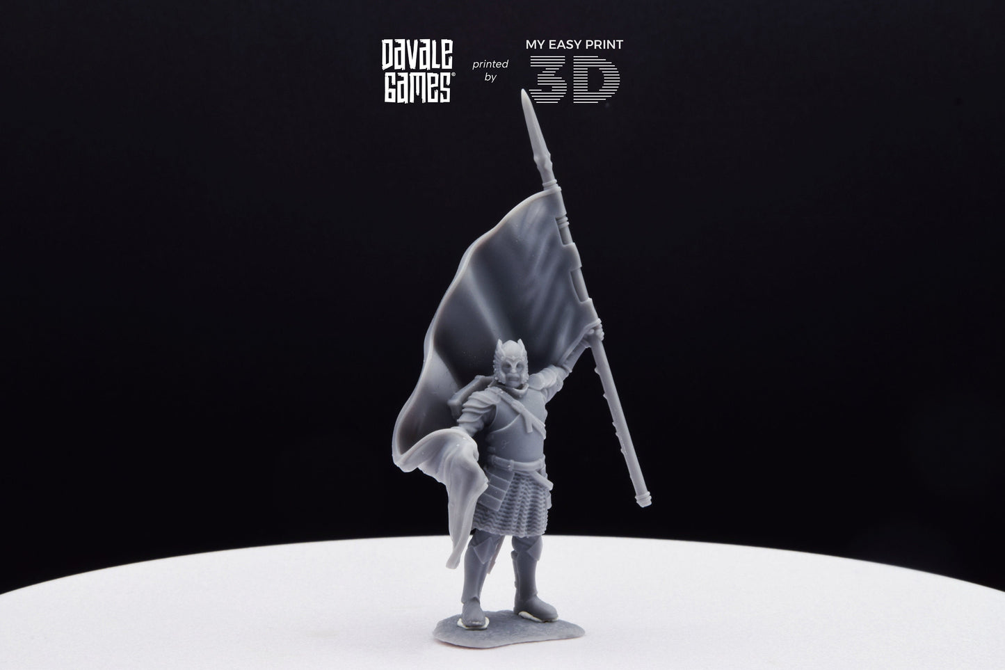 Grey Castle Banner - Davale Games - 3D Printed with high quality resin for LOTR/D&D games