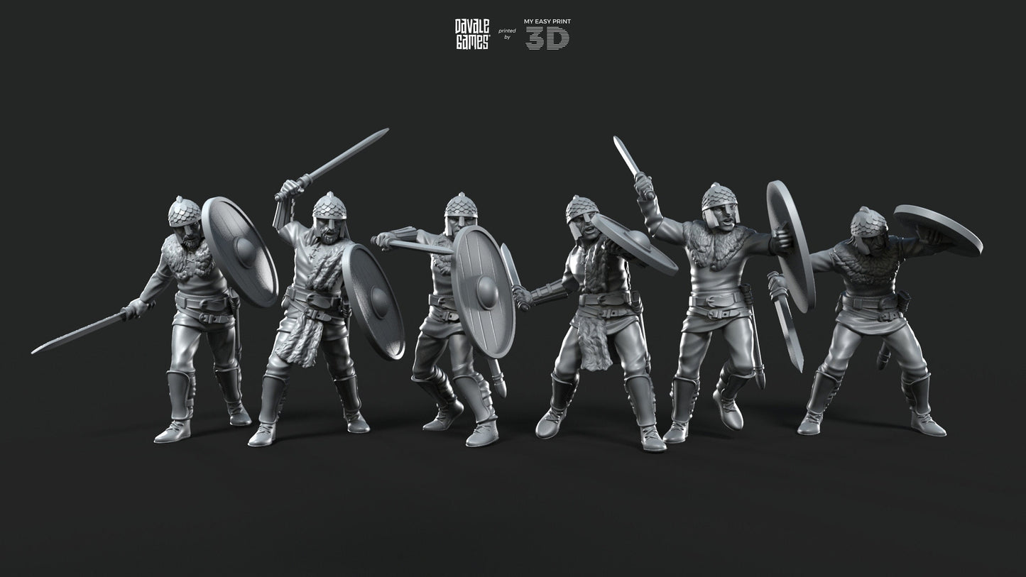 Gepids on foot Swordmen - Davale Games - Historical games - 3D Printed with high quality resin
