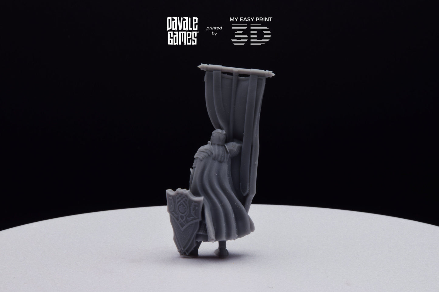 Armoured Wood Elf on Foot Banner 2 - Davale Games - 3D Printed with high quality resin for LOTR/D&D games