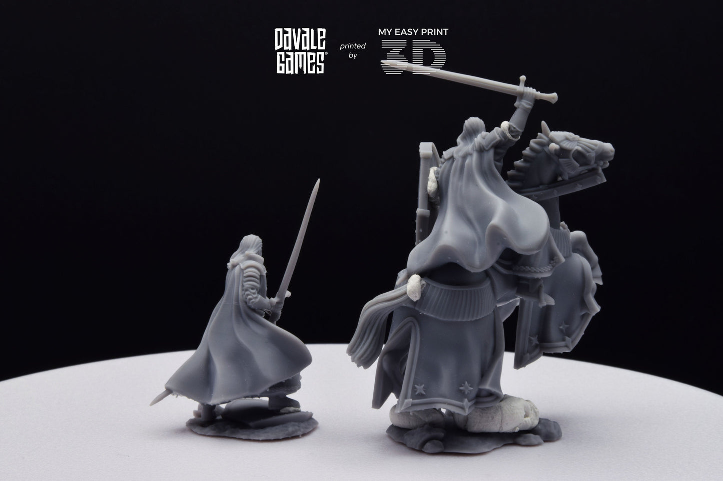 High Human King Reboot - Foot and Mounted - Davale Games - 3D Printed with high quality resin for LOTR/D&D games