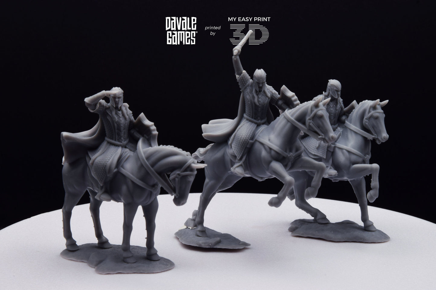 Armoured Wood Elf on Horse - Davale Games - 3D Printed with high quality resin for LOTR/D&D games