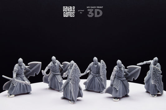 Bloody Elf with Spear and Shield - Davale Games - 3D Printed with high quality resin for LOTR/D&D games