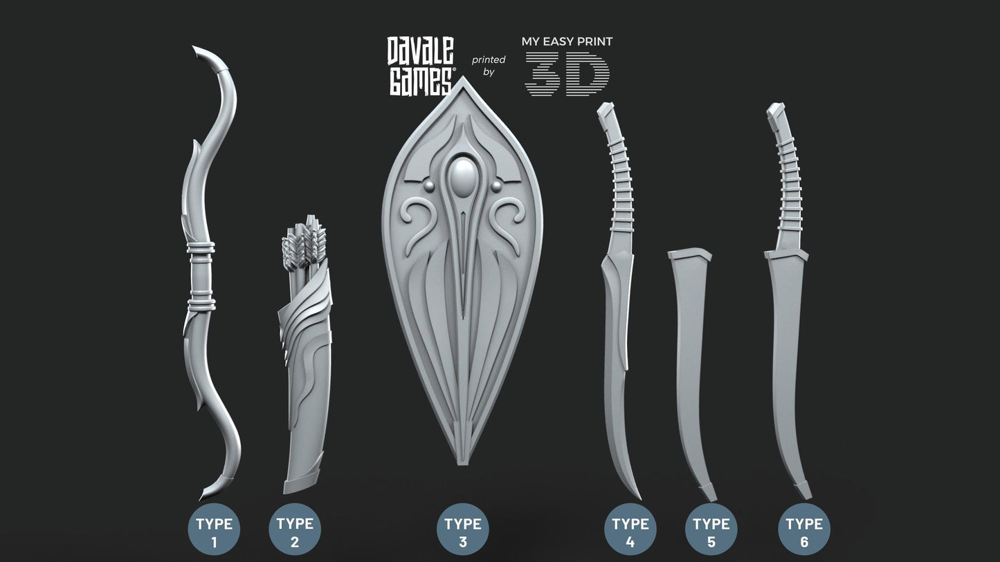 Bits - Galanthir Elves - Davale Games - 3D Printed with high quality resin for LOTR/D&D games