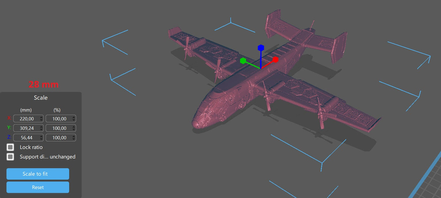 Gears Of War Condor Trasport Plane - TheSTLSmith - 3D Printed with high quality resin for Skirmish/D&D games