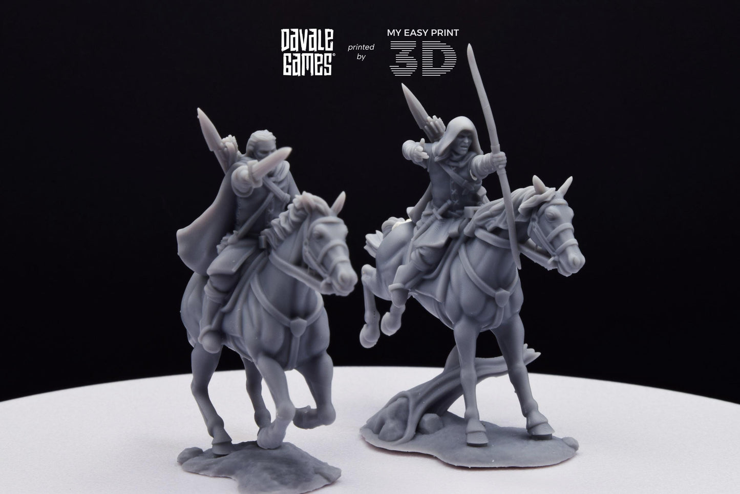 Human North Riders Mounted - Davale Games - 3D Printed with high quality resin for LOTR/D&D games