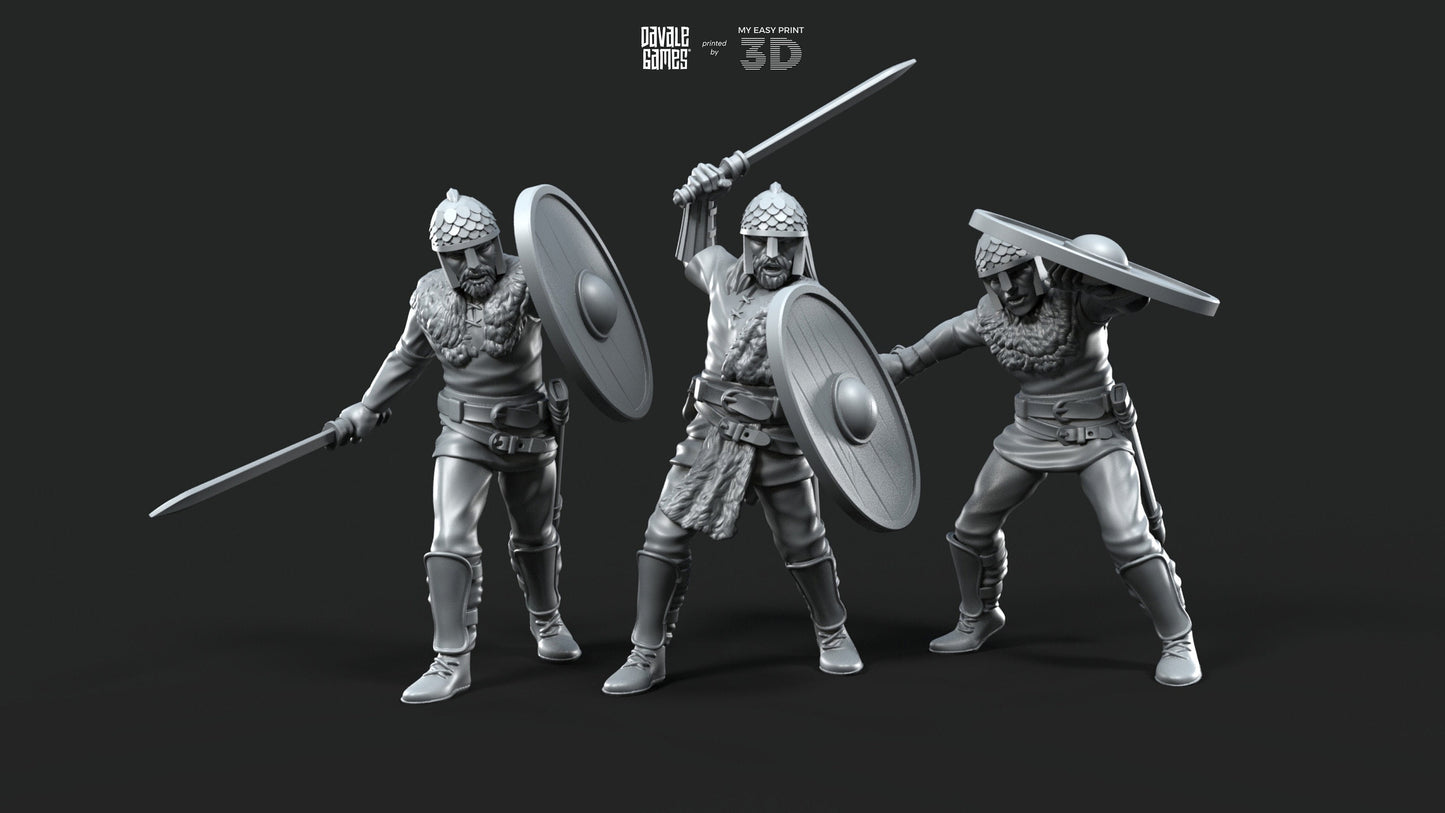 Gepids on foot Swordmen - Davale Games - Historical games - 3D Printed with high quality resin