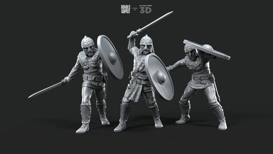 Gepids on foot Swordmen - Davale Games - Historical games - 3D Printed with high quality resin