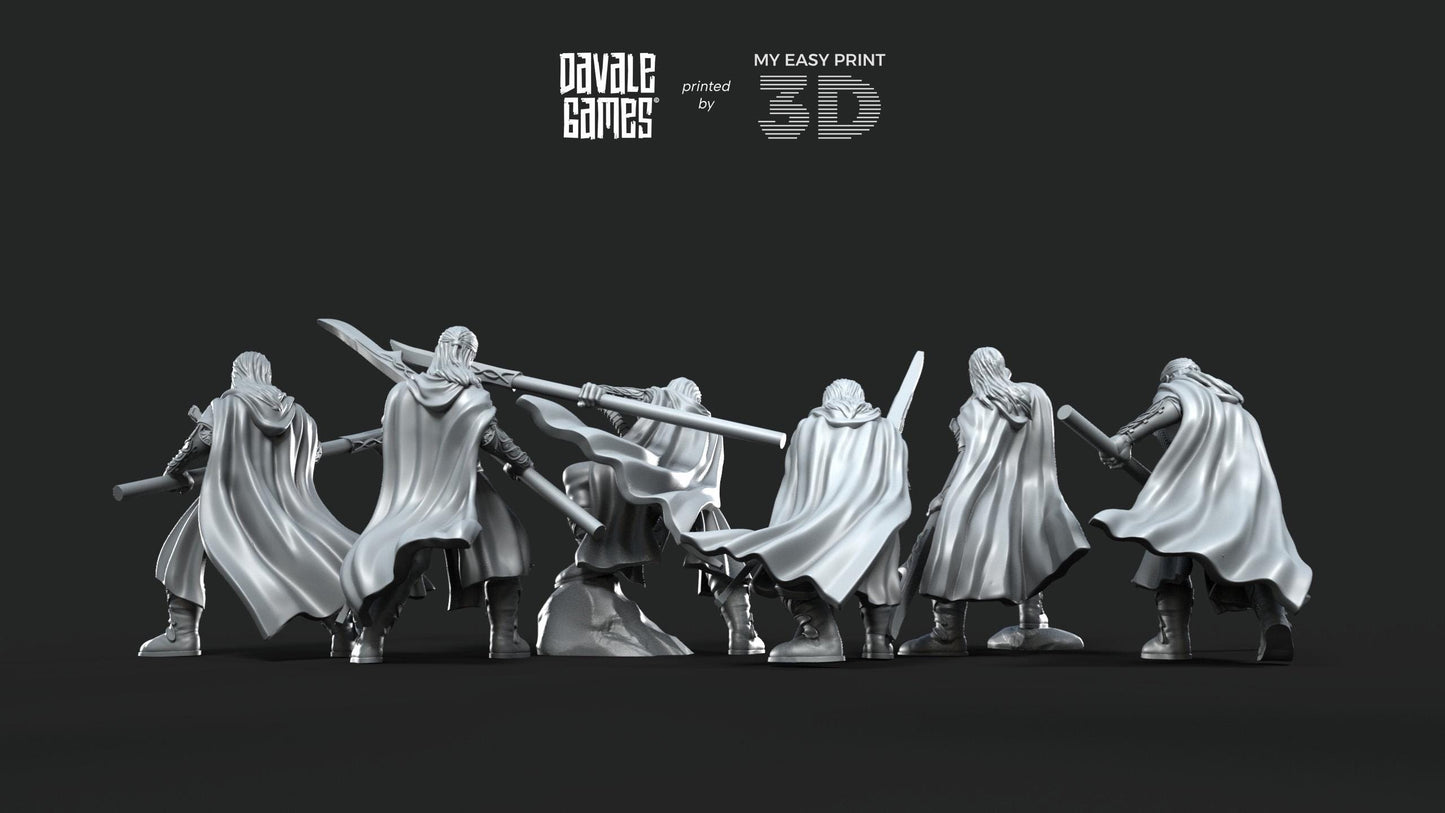 Forest Guardians Spearmen - Galanthir Elves - Davale Games - 3D Printed with high quality resin for LOTR/D&D games