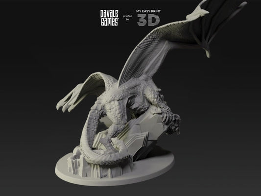 Dragon of the Cave - Davale Games - 3D Printed with high quality resin for LOTR/D&D games