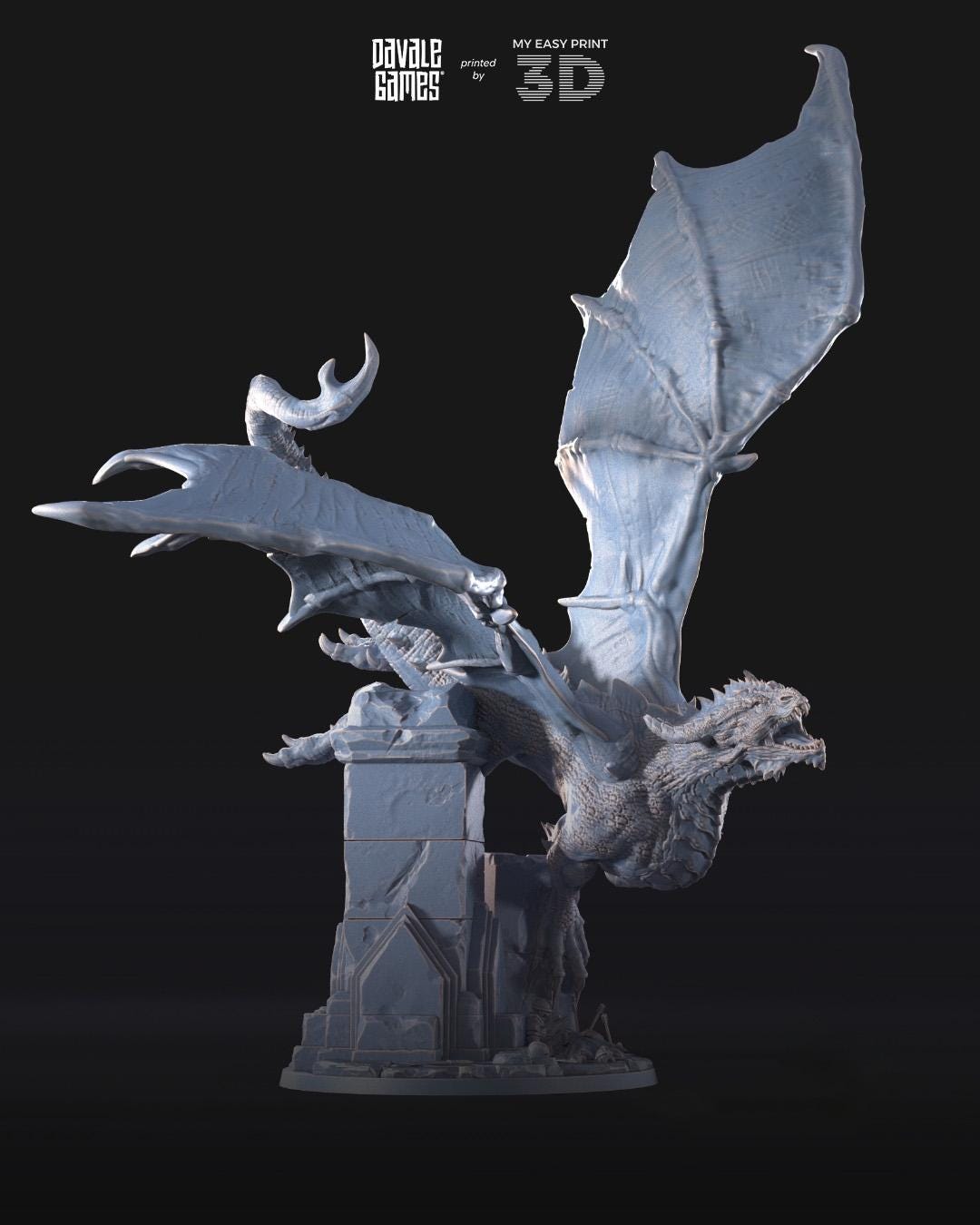 Dragon - Goblins of the cave - Davale Games - 3D Printed with high quality resin for LOTR/D&D games