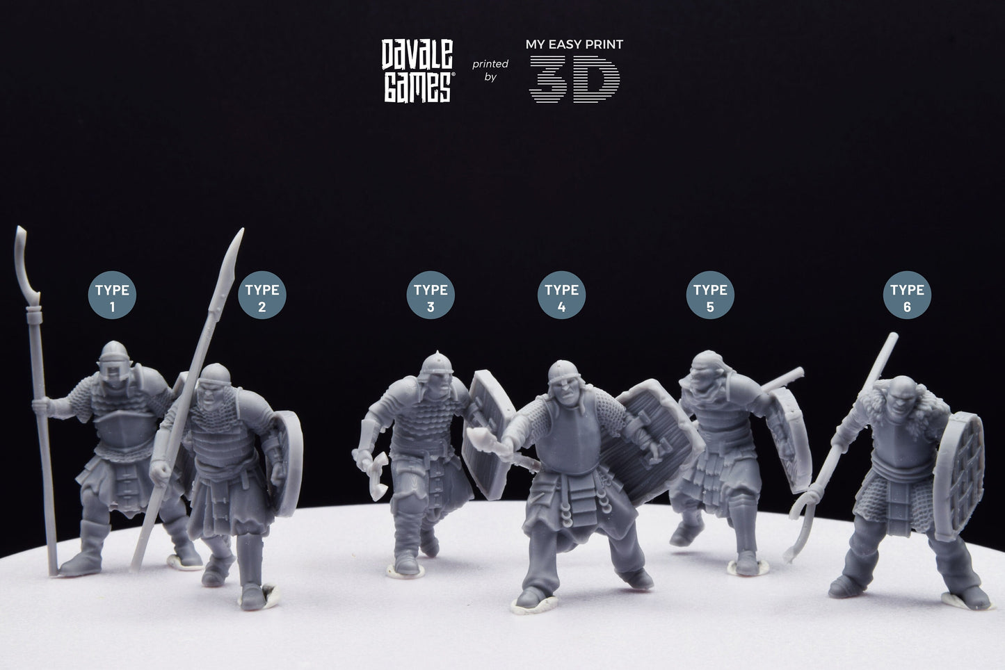 Regular Orc with Spear - Davale Games - 3D Printed with high quality resin for LOTR/D&D games