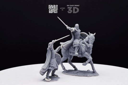 West Humans King - Foot and Mounted - Davale Games - 3D Printed with high quality resin for LOTR/D&D games