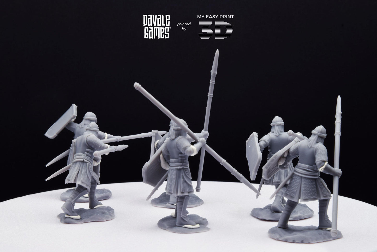 North Warriors with Spear and Shield - Davale Games - 3D Printed with high quality resin for LOTR/D&D games