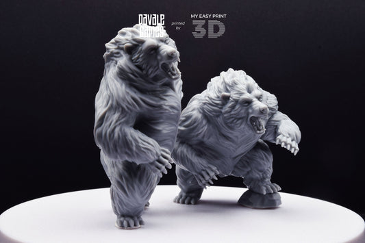 Giant Bears - Davale Games - 3D Printed with high quality resin for LOTR/D&D games