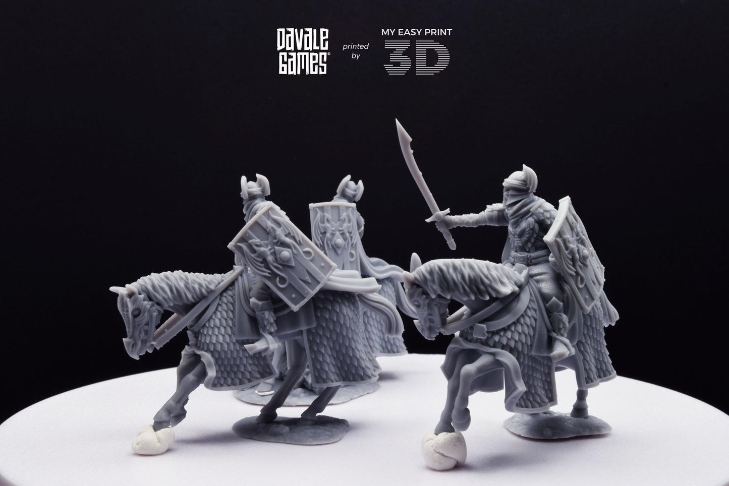Dragon Army Elite on Horse - Davale Games - 3D Printed with high quality resin for LOTR/D&D games