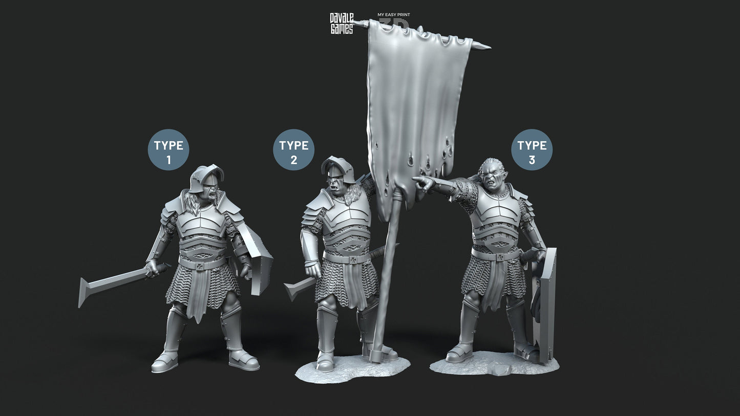 Blood-Handed Command Group - Davale Games - 3D Printed with high quality resin for LOTR/D&D games
