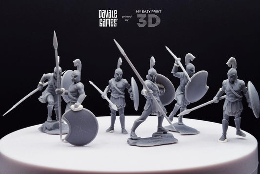 Hoplites with Spear and Shield - Foot - Mythology at Wars - Davale Games - Historical games - 3D Printed with high quality resin