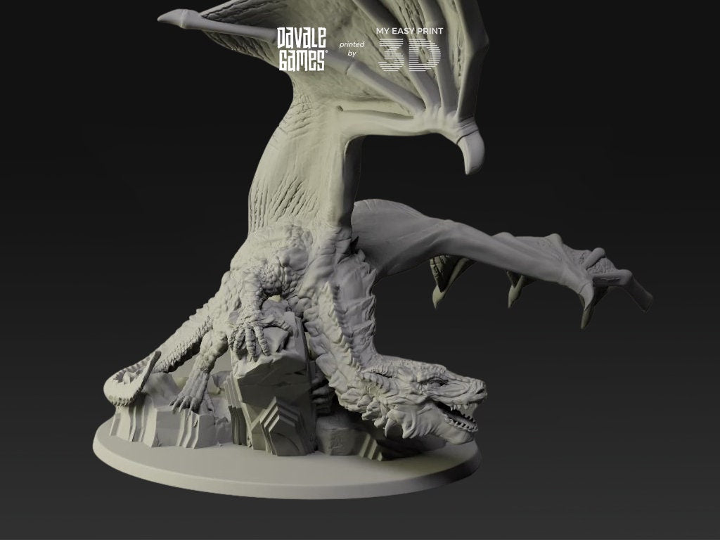 Dragon of the Cave - Davale Games - 3D Printed with high quality resin for LOTR/D&D games