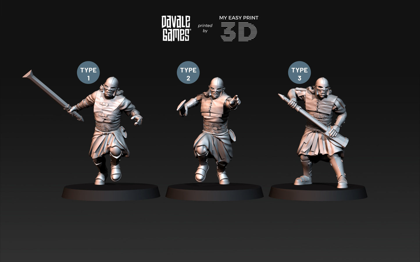 Outrider Blood Handed Orc - Davale Games - 3D Printed with high quality resin for LOTR/D&D games