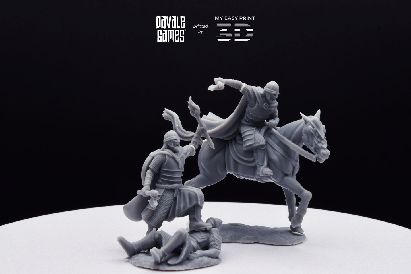 West Humans Captain - Foot and Mounted - Davale Games - 3D Printed with high quality resin for LOTR/D&D games