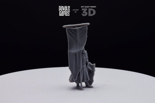 Armoured Wood Elf on Foot Banner 2 - Davale Games - 3D Printed with high quality resin for LOTR/D&D games