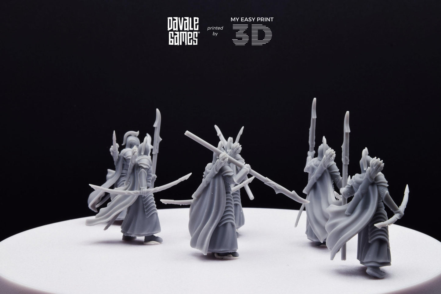 Bloody Elves Warriors with Bow and Spear - Davale Games - 3D Printed with high quality resin for LOTR/D&D games