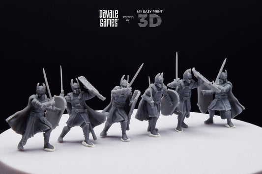 Old High Human Warriors Swordmen - Davale Games - 3D Printed with high quality resin for LOTR/D&D games