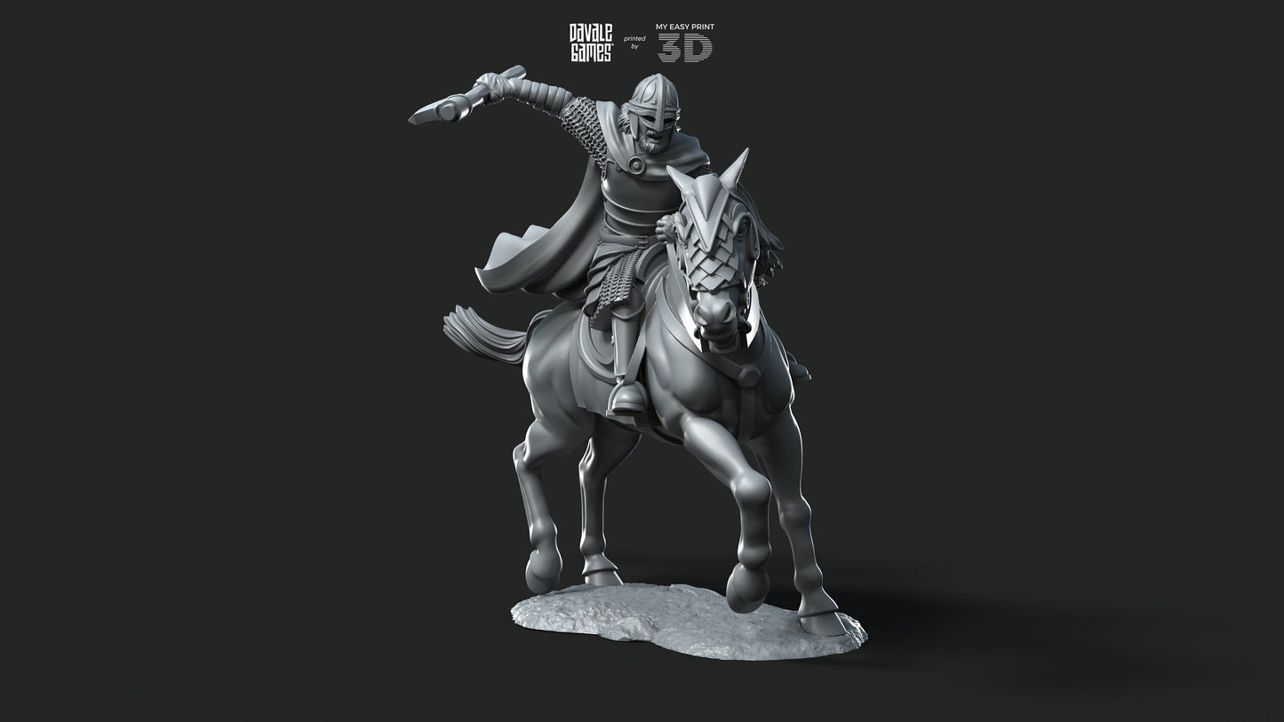 West Humans Captain - Foot and Mounted - Davale Games - 3D Printed with high quality resin for LOTR/D&D games