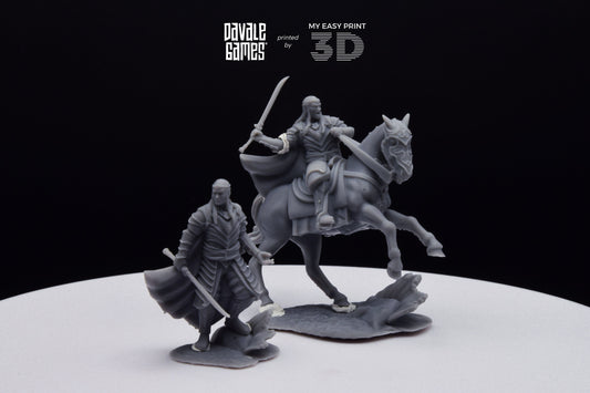 Lord of Bloody High Elves - Foot and Mounted - Davale Games - 3D Printed with high quality resin for LOTR/D&D games