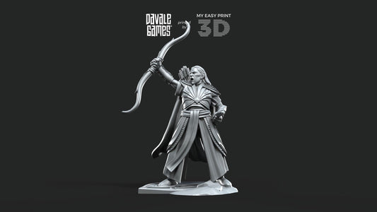 Captain of Galanthir with Bow - New Pose - Foot - Davale Games - 3D Printed with high quality resin for LOTR/D&D games