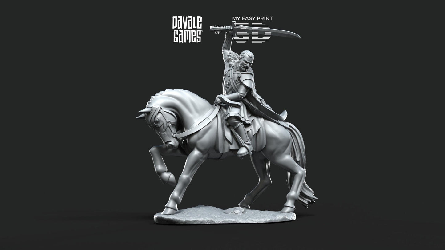 KARR the General - Fellmount Reavers - Foot and Mounted - Davale Games - 3D Printed with high quality resin for LOTR/D&D games