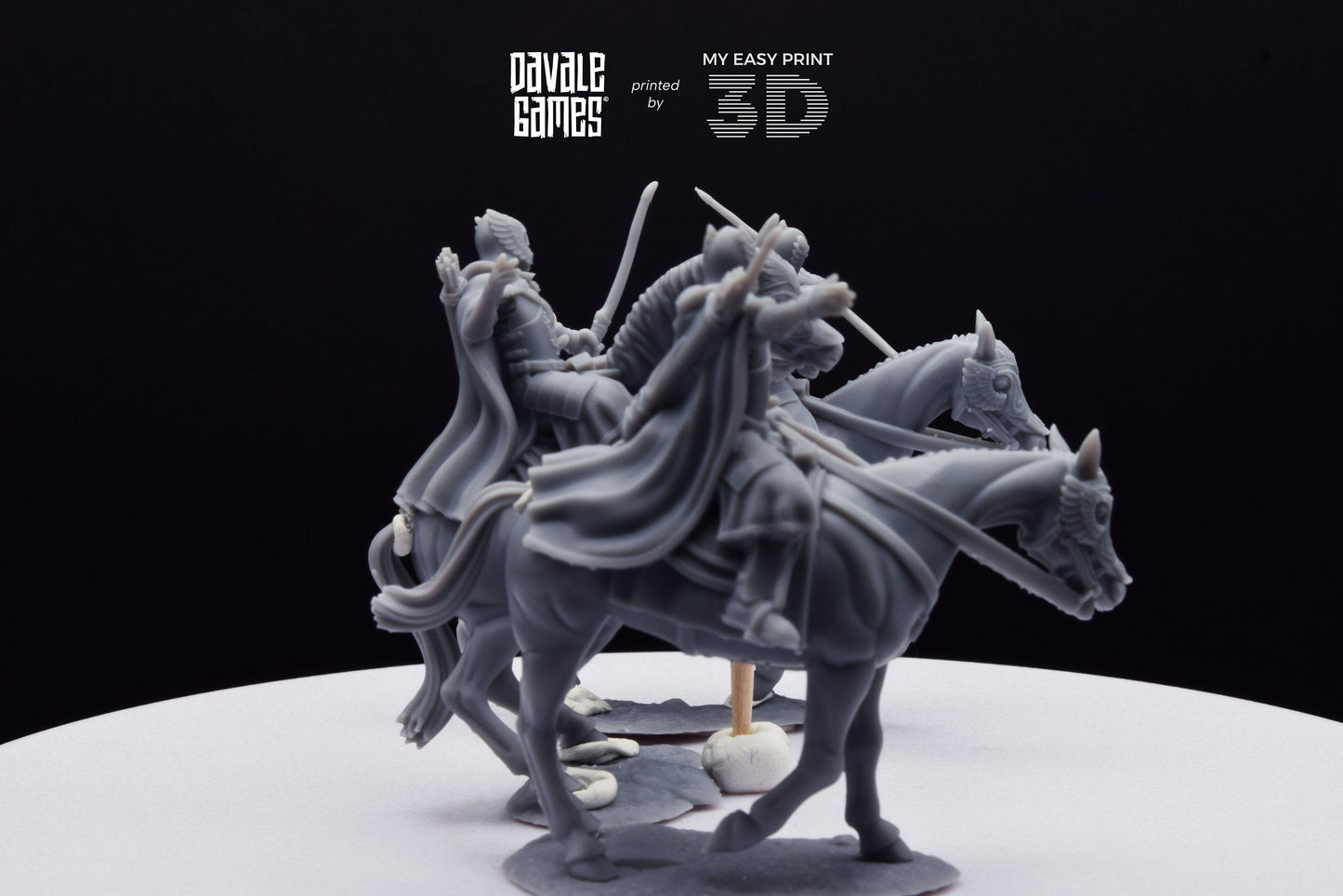 Grey Castle Court Guards - Mounted - Davale Games - 3D Printed with high quality resin for LOTR/D&D games