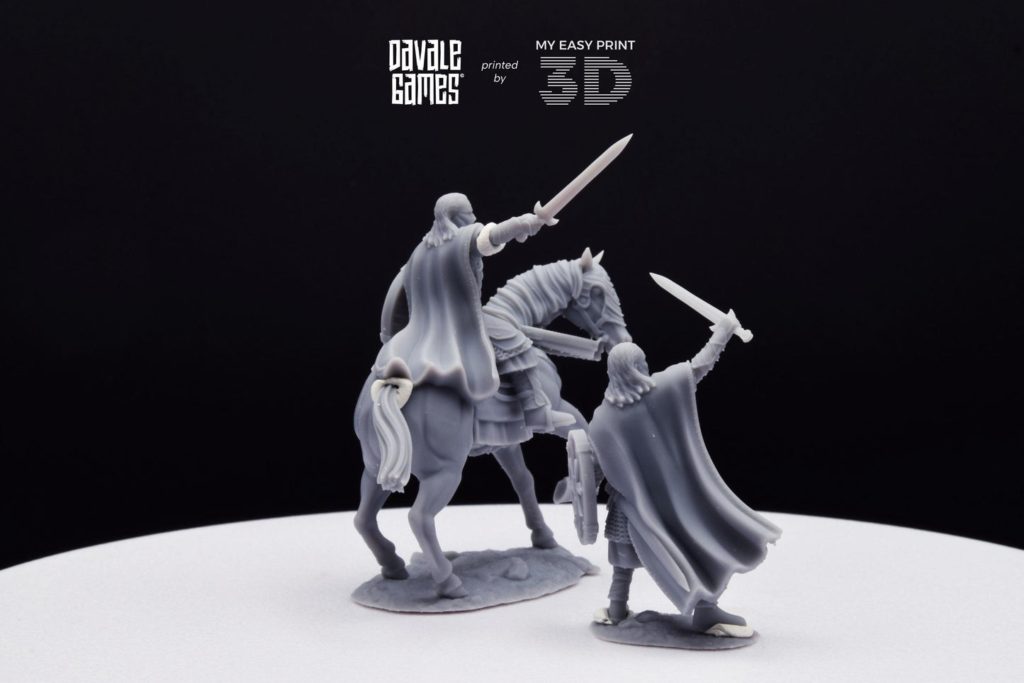 West Humans King - Foot and Mounted - Davale Games - 3D Printed with high quality resin for LOTR/D&D games