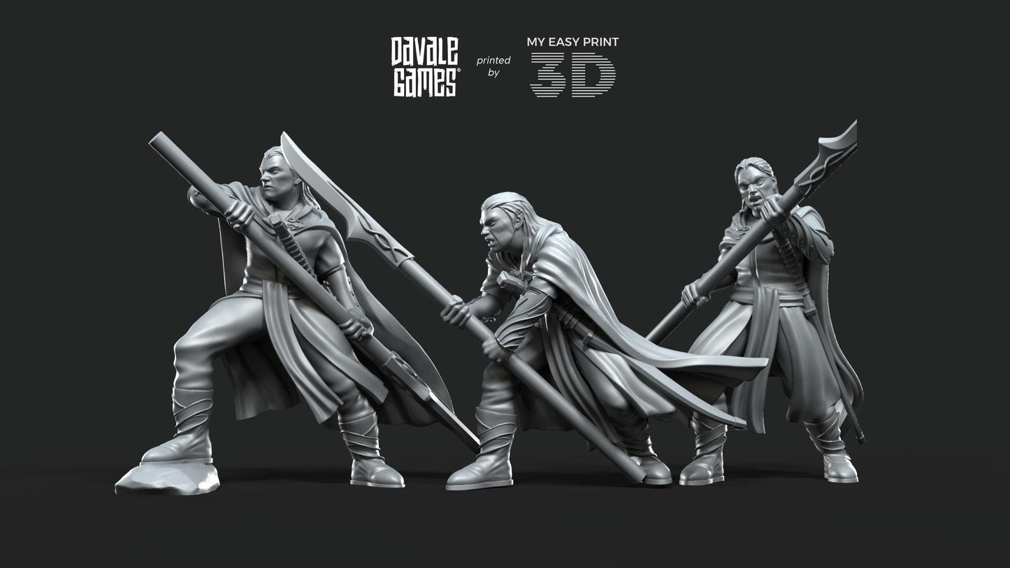 Forest Guardians Spearmen - Galanthir Elves - Davale Games - 3D Printed with high quality resin for LOTR/D&D games