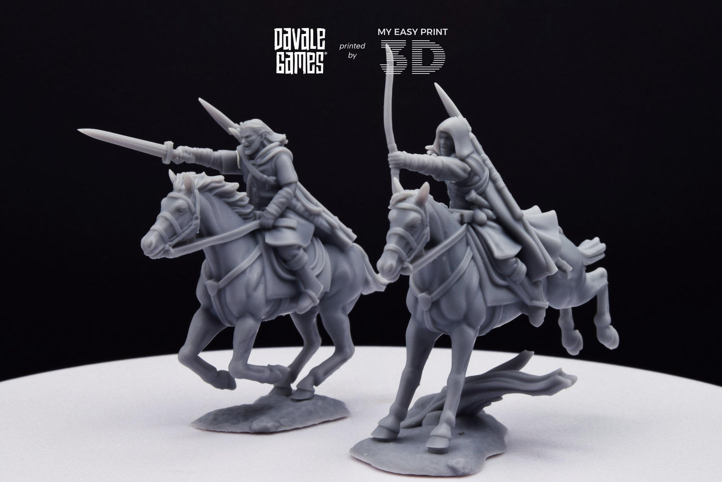 Human North Riders Mounted - Davale Games - 3D Printed with high quality resin for LOTR/D&D games