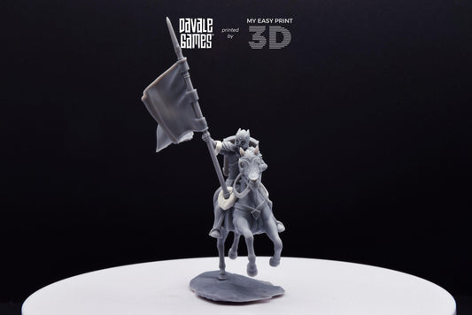 Grey Castle Banner - Mounted - Davale Games - 3D Printed with high quality resin for LOTR/D&D games