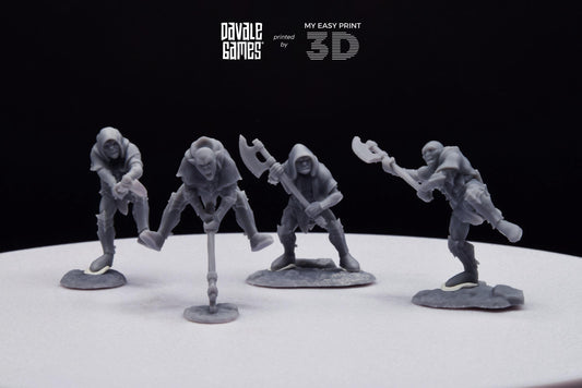 Goblins with Axe - Goblins of the cave - Davale Games - 3D Printed with high quality resin for LOTR/D&D games