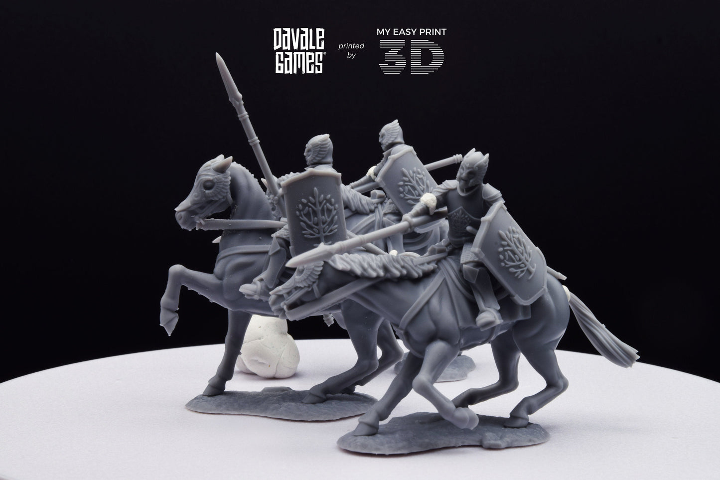Grey Castle Knights - Davale Games - 3D Printed with high quality resin for LOTR/D&D games