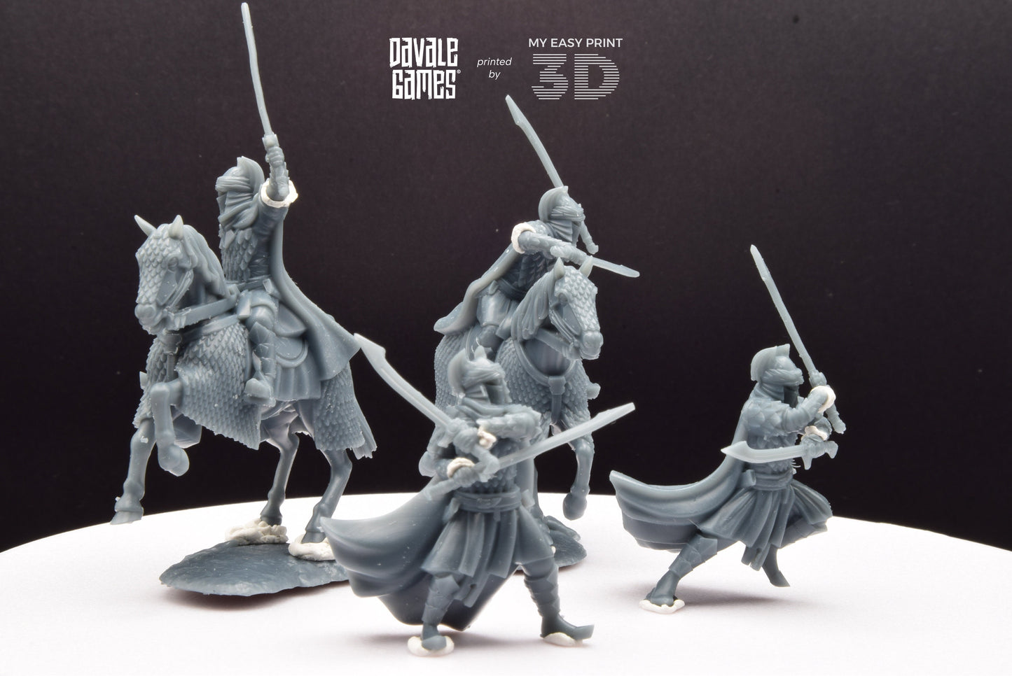 Dragon Army Dragon Guards Mounted and Foot - Davale Games - 3D Printed with high quality resin for LOTR/D&D games