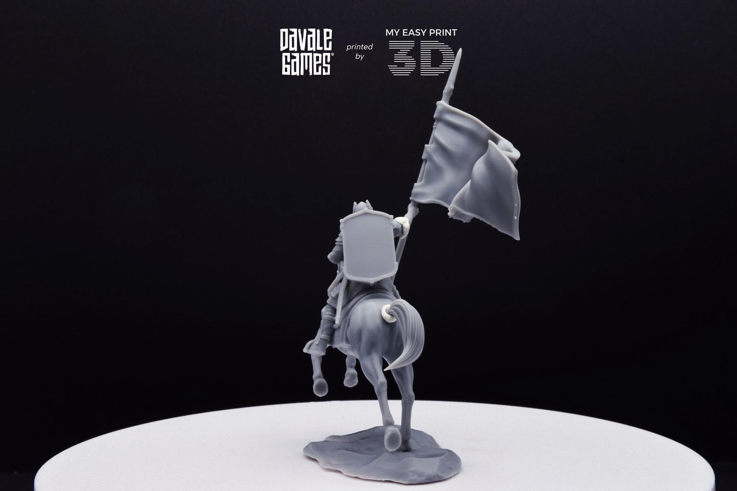 Grey Castle Banner - Mounted - Davale Games - 3D Printed with high quality resin for LOTR/D&D games