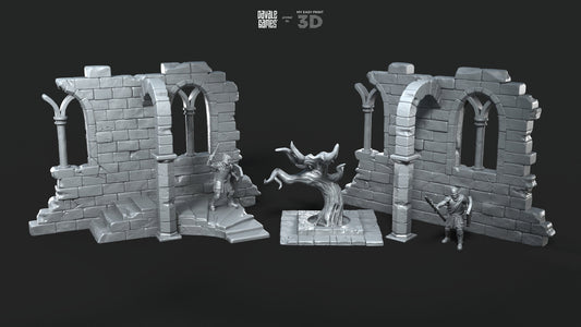 Ruins Scenery - Davale Games - 3D Printed with high quality resin for LOTR/D&D games