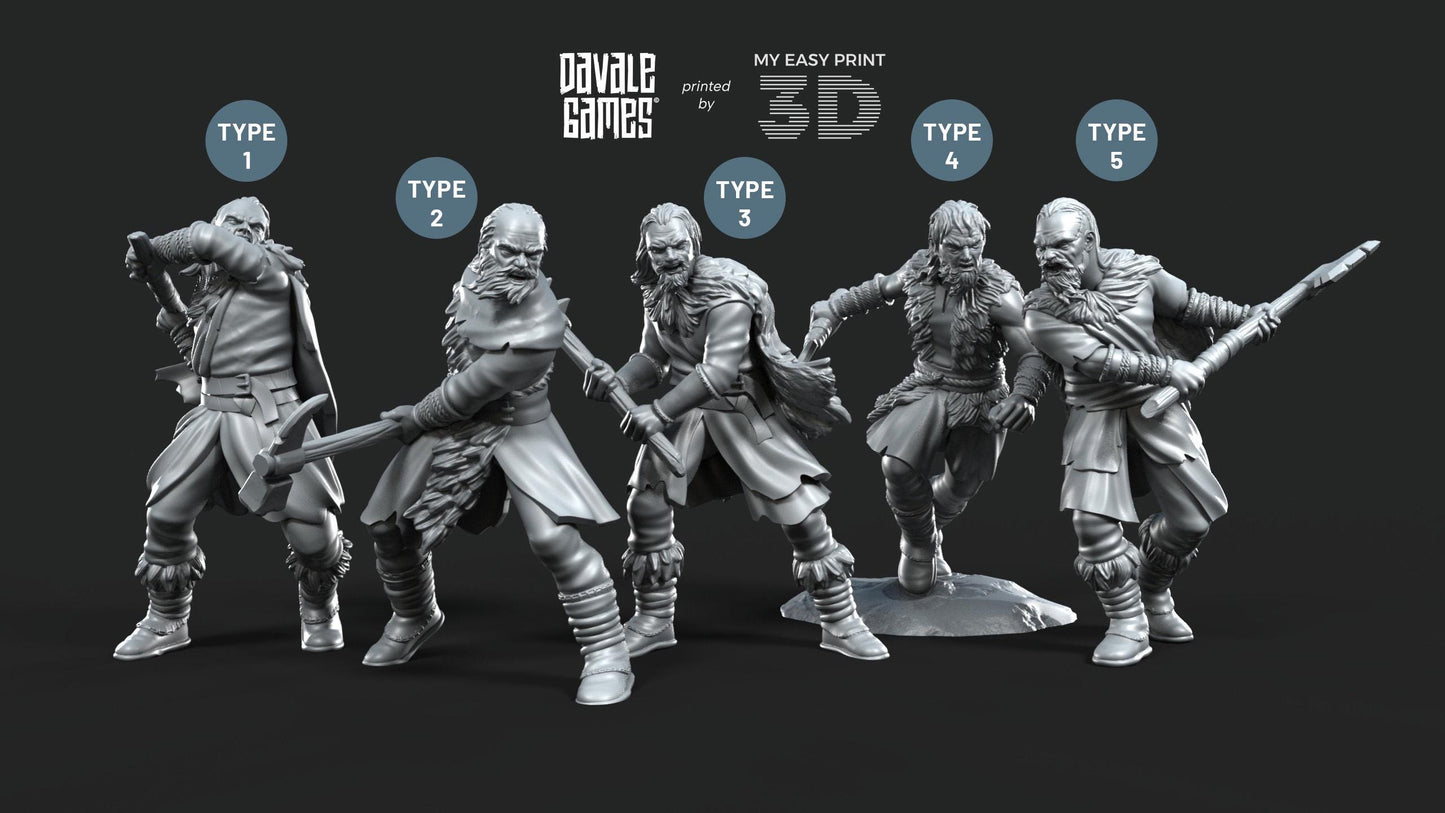 Fellmount Reavers with Two-Handed Weapon - Davale Games - 3D Printed with high quality resin for LOTR/D&D games