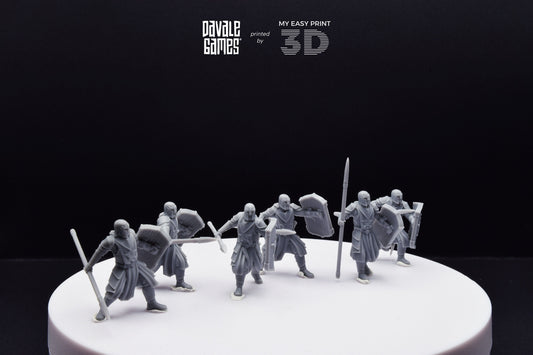Human North Soldier with Spear and Shield - Davale Games - 3D Printed with high quality resin for LOTR/D&D games