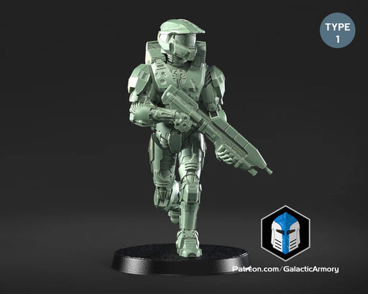 Halo Spartan Master Chief Miniature - Galactic Armory - 3D Printed with High Quality Resin for Wargame/Skirmish/D&D