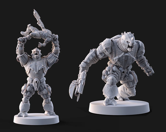 Halo Brutes Miniatures - Galactic Armory - 3D Printed with High Quality Resin for Wargame/Skirmish/D&D