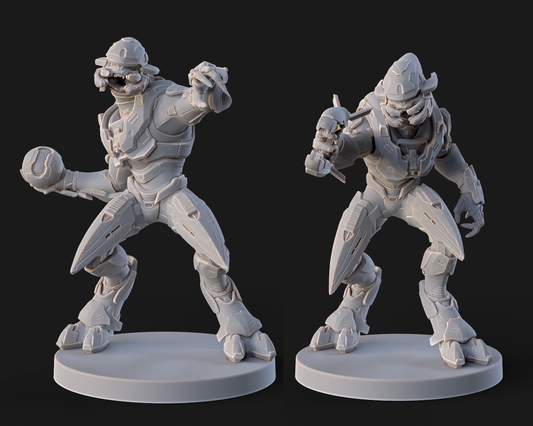 Halo Elites Miniatures - Galactic Armory - 3D Printed with High Quality Resin for Wargame/Skirmish/D&D