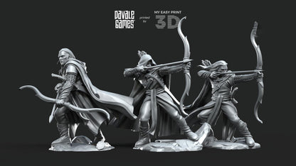 Galanthir Elves Forest Guardians with Bow - Davale Games - 3D Printed with high quality resin for LOTR/D&D games