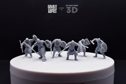 Mörlok Orcs with Spear - Davale Games - 3D Printed with high quality resin for LOTR/D&D games